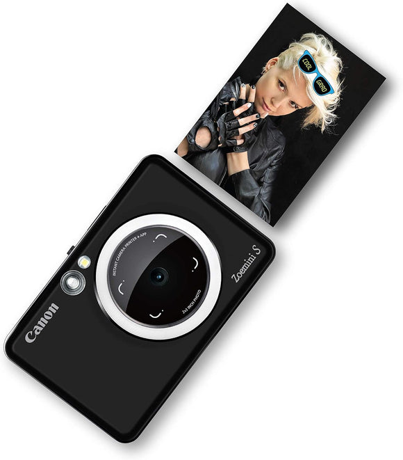 Canon Zoemini S Instant Camera Colour Photo Printer, Matt Black - Pre-Owned